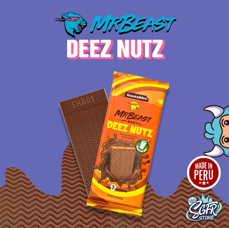 Trying MrBeast Deez Nutz Feastables Chocolate Bar! 