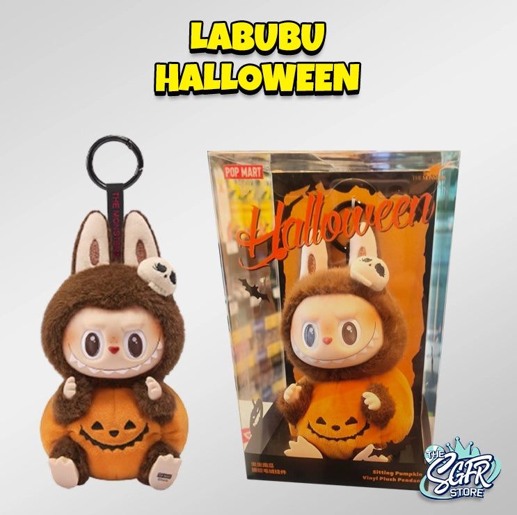 Labubu Happy Halloween Party Series-Sitting Pumpkin Vinyl Plush Pendant