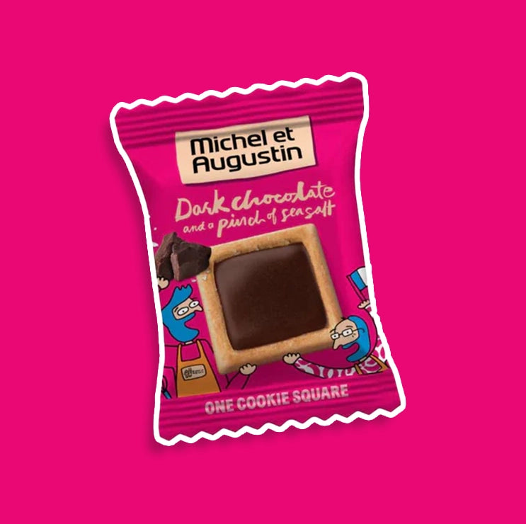 Michel et Augustin Dark Chocolate Sea Salt Cookie Squares, 15 count, 4.4 oz