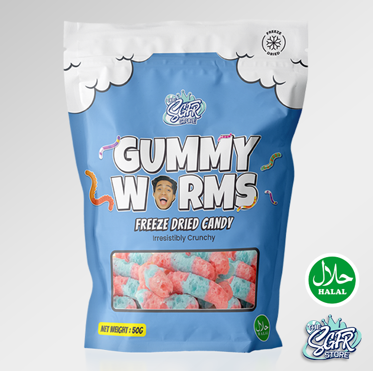 Freeze Dried Gummy Worms by Luqman (Halal)