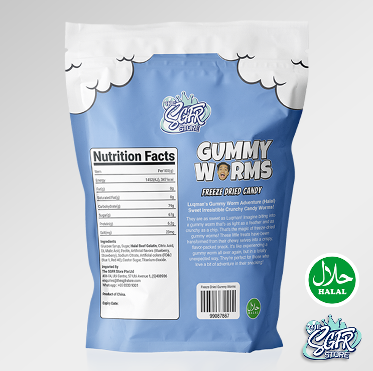 Freeze Dried Gummy Worms by Luqman (Halal)