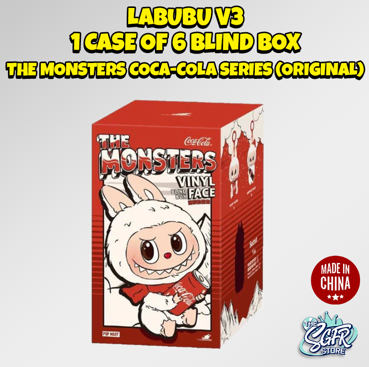 LABUBU V3, 1 Case of 6 Blind Box. The Monsters Coca-Cola Series (Original)