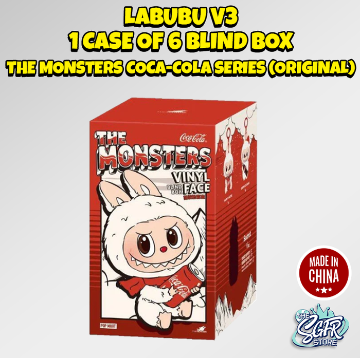 LABUBU V3, 1 Case of 6 Blind Box. The Monsters Coca-Cola Series (Original)