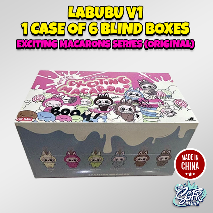 LABUBU V1, 1 Case of 6 blind boxes. Exciting Macarons Series (Original)