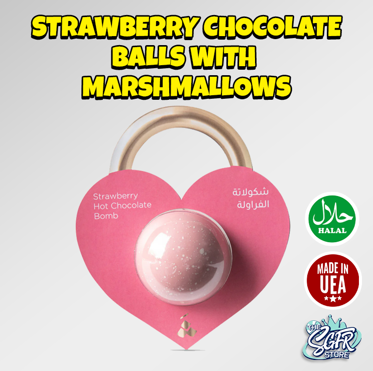 Strawberry Chocolate Balls with Marshmallows (Halal)